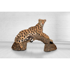 Wildcrete Leopard on Log